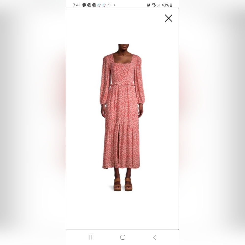 Lost +Wander Madison Maxi Dress in Coral -size Large